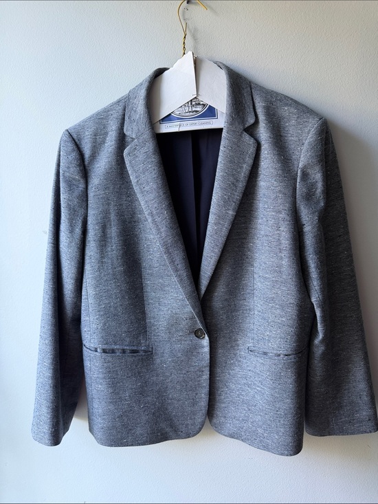 Ann Taylor Jackets & Blazers - Blue Ann Taylor Women's Single-Button Knit Blazer Size 12